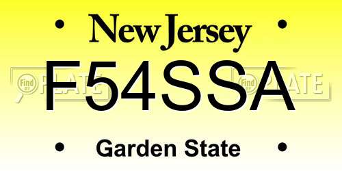 F54SSA New Jersey License Plate