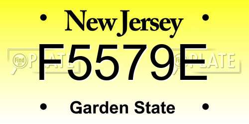 F5579E New Jersey License Plate