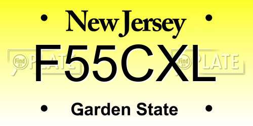 F55CXL New Jersey License Plate