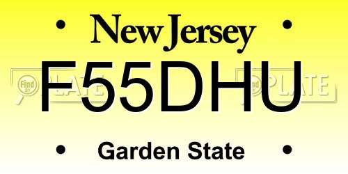 F55DHU New Jersey License Plate
