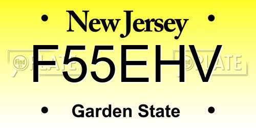 F55EHV New Jersey License Plate