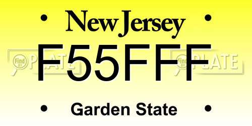 F55FFF New Jersey License Plate