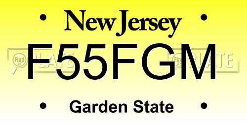 F55FGM New Jersey License Plate