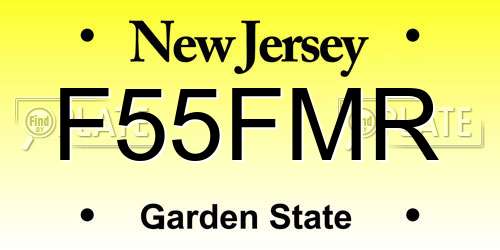 F55FMR New Jersey License Plate