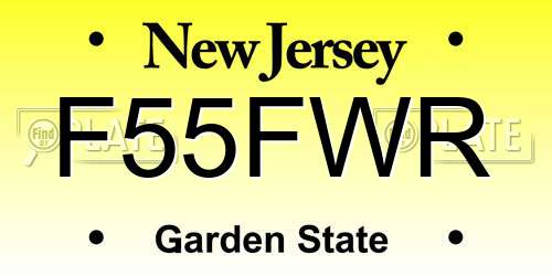F55FWR New Jersey License Plate
