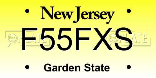 F55FXS New Jersey License Plate