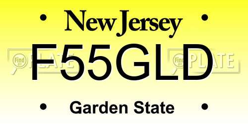 F55GLD New Jersey License Plate