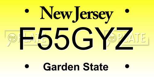 F55GYZ New Jersey License Plate