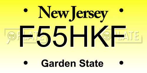 F55HKF New Jersey License Plate