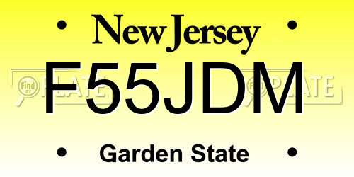 F55JDM New Jersey License Plate