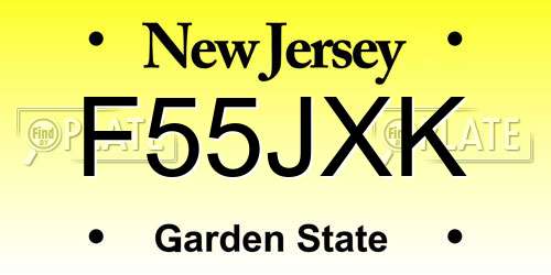 F55JXK New Jersey License Plate