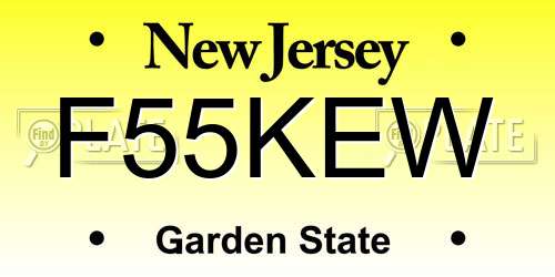 F55KEW New Jersey License Plate