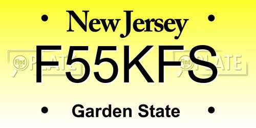 F55KFS New Jersey License Plate