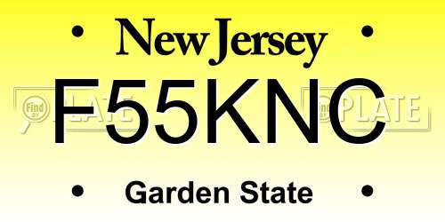 F55KNC New Jersey License Plate