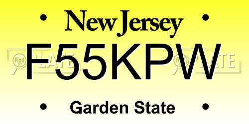 F55KPW New Jersey License Plate