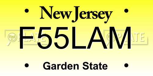 F55LAM New Jersey License Plate