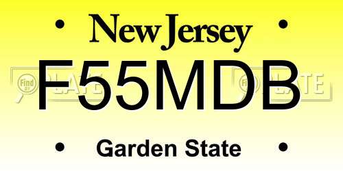 F55MDB New Jersey License Plate