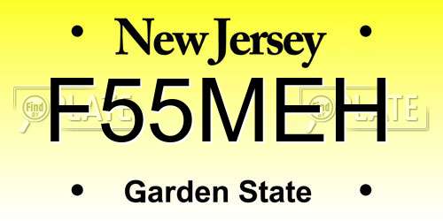 F55MEH New Jersey License Plate