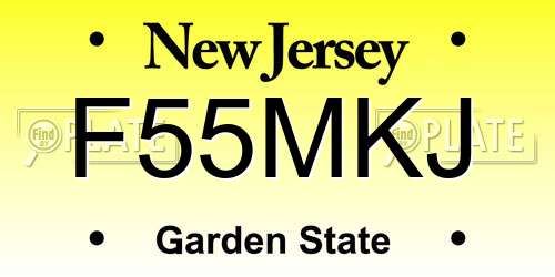 F55MKJ New Jersey License Plate