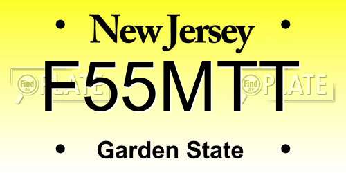 F55MTT New Jersey License Plate