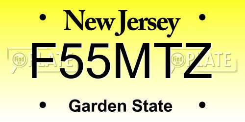 F55MTZ New Jersey License Plate