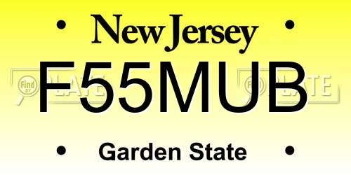 F55MUB New Jersey License Plate