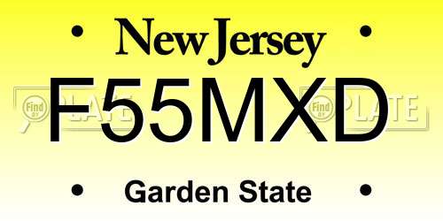 F55MXD New Jersey License Plate