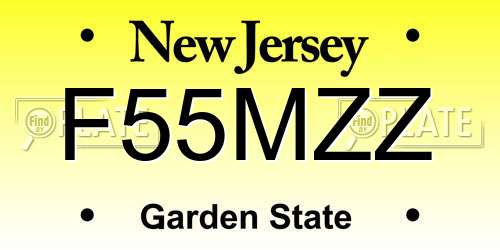 F55MZZ New Jersey License Plate