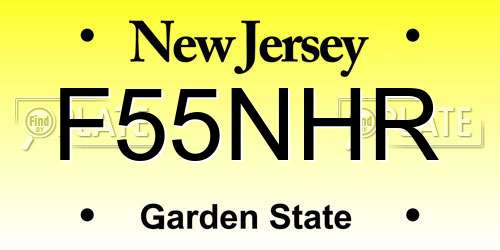 F55NHR New Jersey License Plate