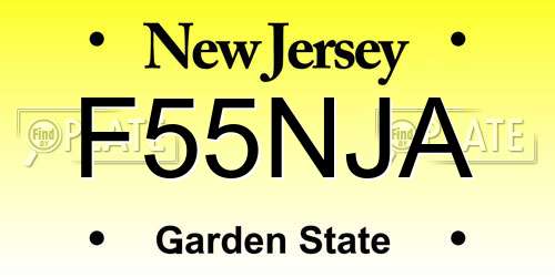 F55NJA New Jersey License Plate