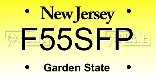 F55SFP New Jersey License Plate