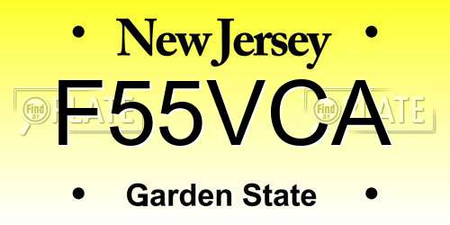 F55VCA New Jersey License Plate