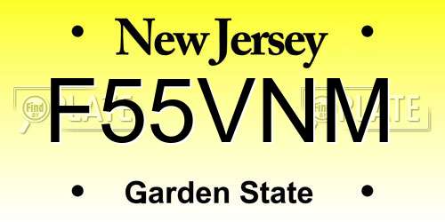 F55VNM New Jersey License Plate