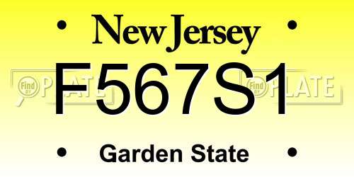 F567S1 New Jersey License Plate