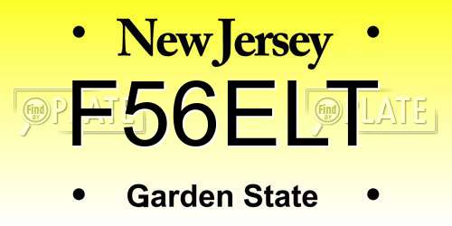 F56ELT New Jersey License Plate