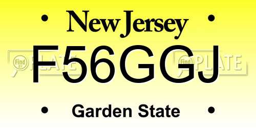 F56GGJ New Jersey License Plate