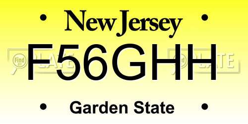 F56GHH New Jersey License Plate
