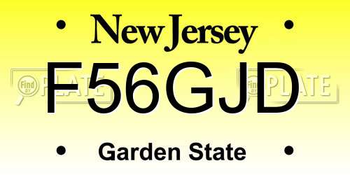 F56GJD New Jersey License Plate