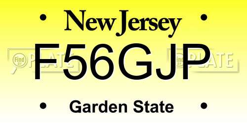 F56GJP New Jersey License Plate