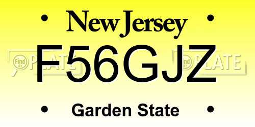 F56GJZ New Jersey License Plate