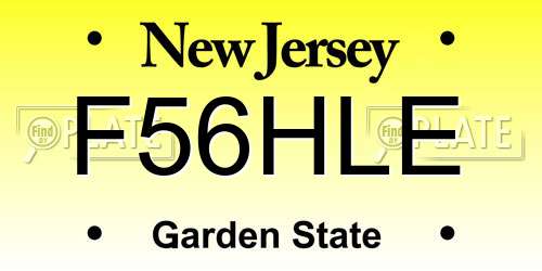 F56HLE New Jersey License Plate
