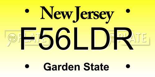 F56LDR New Jersey License Plate