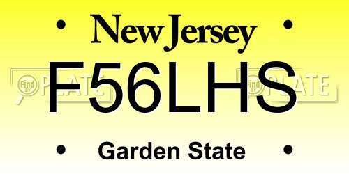 F56LHS New Jersey License Plate