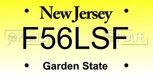 F56LSF New Jersey License Plate