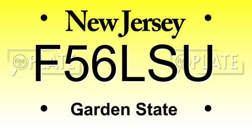 F56LSU New Jersey License Plate