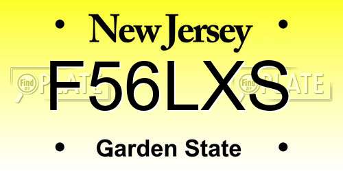 F56LXS New Jersey License Plate