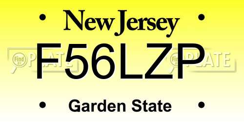 F56LZP New Jersey License Plate
