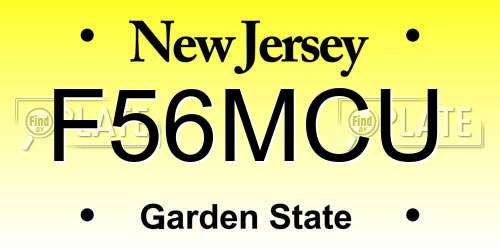 F56MCU New Jersey License Plate