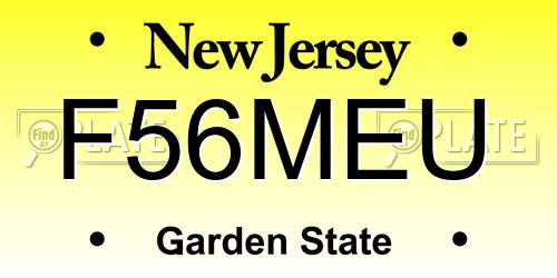 F56MEU New Jersey License Plate