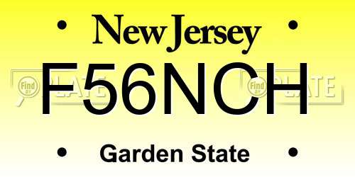 F56NCH New Jersey License Plate